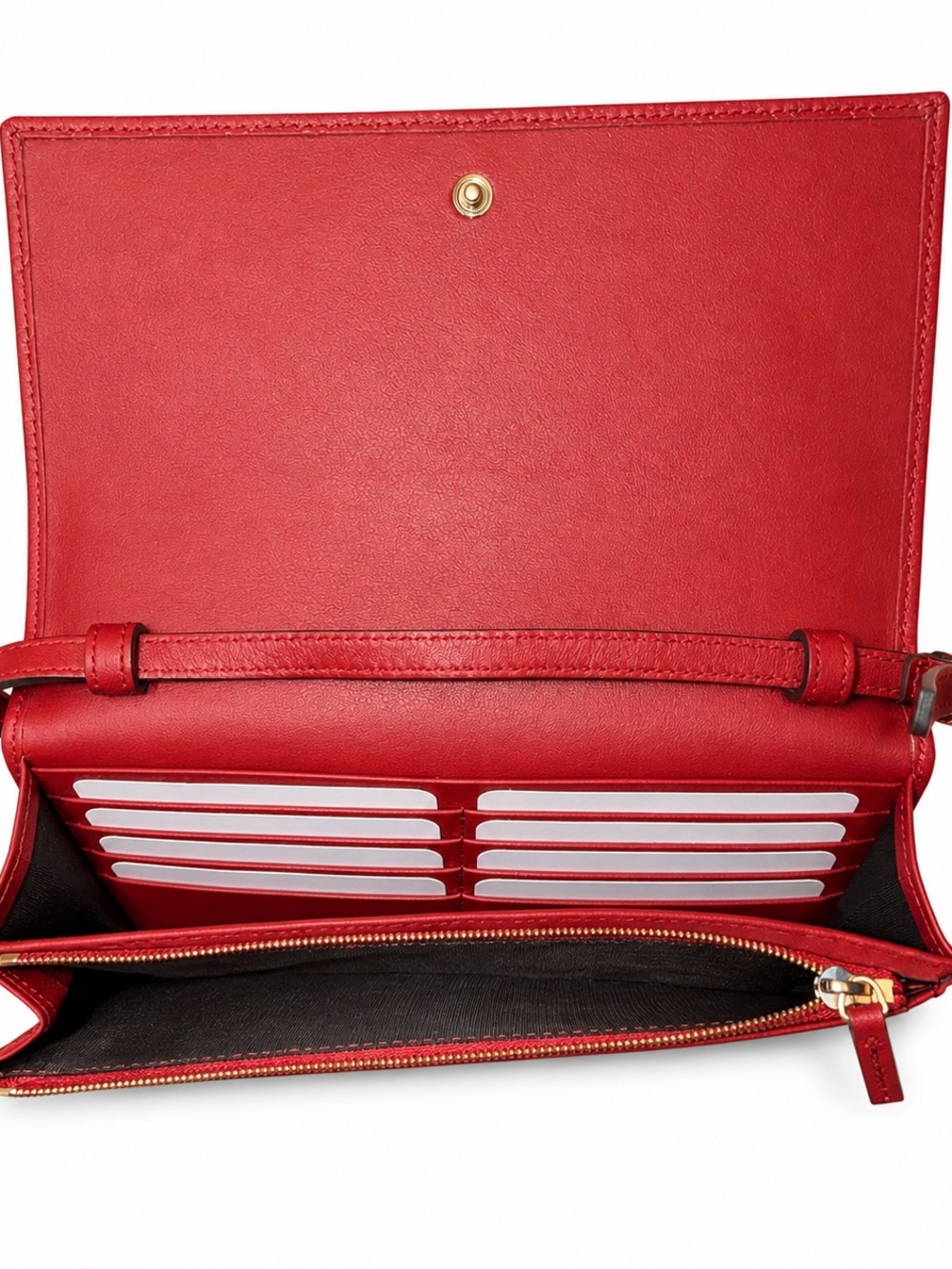 Gucci Microguccissima Leather Crossbody Wallet Bag (RED ROSSO) - Picture 3 of 11